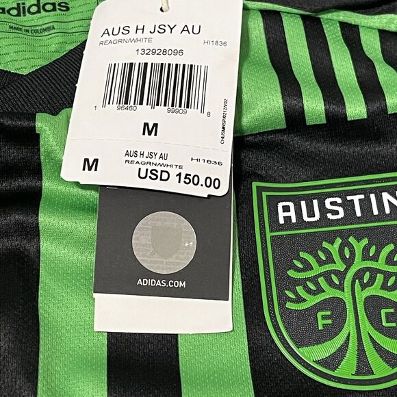 Austin FC Jersey Mens Medium Green Home Kit adidas Authentic MLS Soccer ATX - Picture 5 of 14